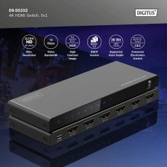SWITCH HDMI 5X1 4K/60HZ HDCP 2.2