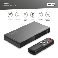 SWITCH HDMI 3X1 8K/60HZ (4:4:4), HDR, HDCP 2.3