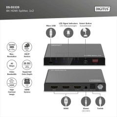 DIGITUS SPLITTER HDMI 8K, 1X2