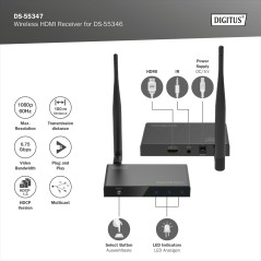 RICEVITORE PER ESTENSORE WIRELESS HDMI PER DS55346, FULL HD