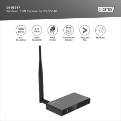 RICEVITORE PER ESTENSORE WIRELESS HDMI PER DS55346, FULL HD