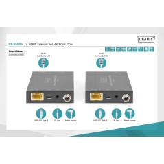 DIGITUS SET ESTENSORE HDMI, 4K/60HZ, 70 M