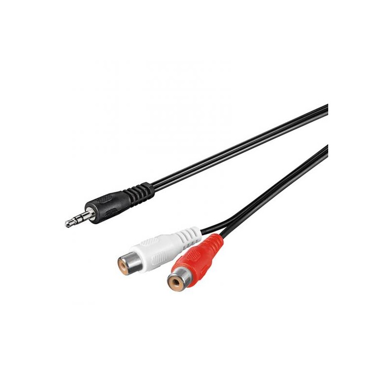 ADATTATORE SDOPPIATORE AUDIO STEREO 3,5MM MASCHIO - 2XRCA FEMMINA MT. 1,50