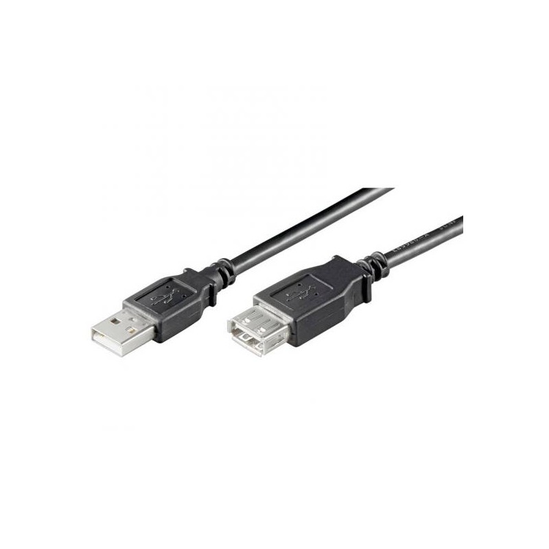 CAVO PROLUNGA USB 2.0 CONNETTORI A-A MASCHIO/FEMMINA - MT. 0,30 COLORE NERO