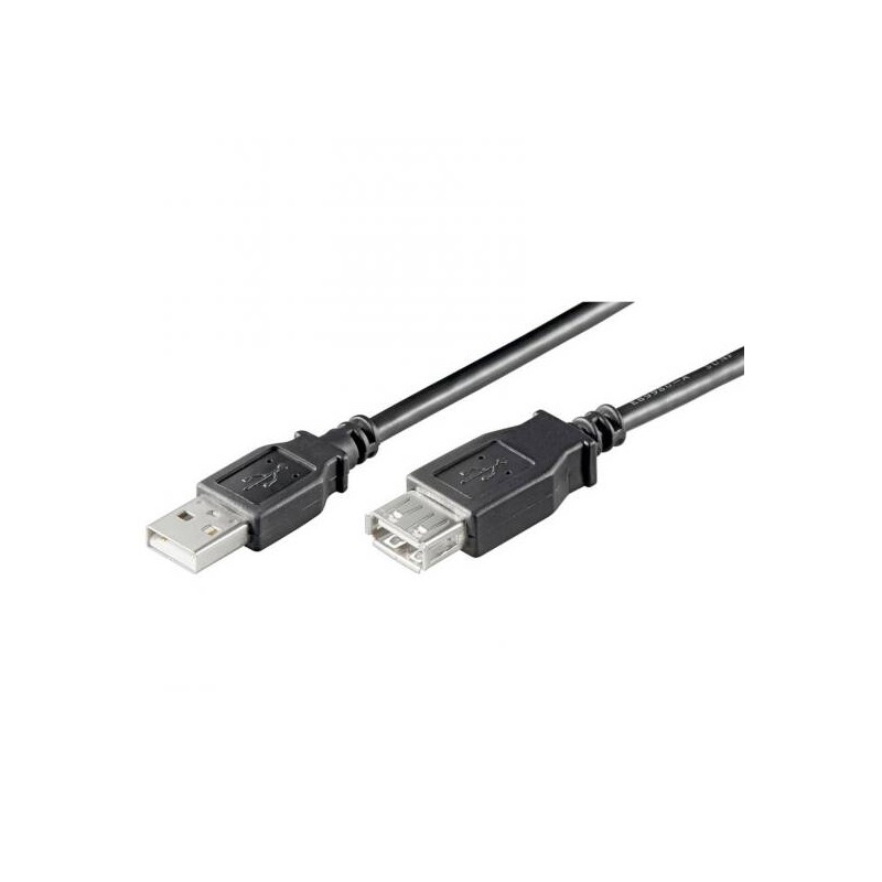 CAVO PROLUNGA USB 2.0 CONNETTORI A-A MASCHIO/FEMMINA - MT. 0,60 COLORE NERO