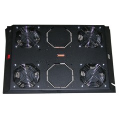 KIT 4 VENTOLE CON TERMOSTATO, 12.8 METRI CUBI CIRCOLAZIONE D'ARIA COLORE NERO PER ARMADI LINEA SERVER