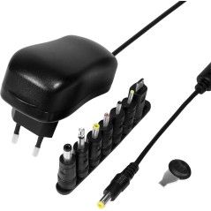 ALIMENTATORE UNIVERSALE 3-12 VOLT 24 WATT CON 7 CONNETTORI INTERCAMBIABILI