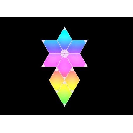 LUCI AMBIENTALI RGB CON 9 ROMBI CM 12X12 MONTABILI A MURO PILOTABILI CON GOOGLE ASSISTANT, ALEXA, SIRI WIRELESS/BLUETOOTH CON TE