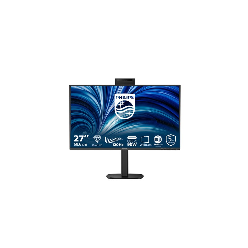 PHILIPS MONITOR 27 LED IPS QHD 16:9 4MS 350 CDM, PIVOT, USB-C HUB, WEBCAM, DP/HDMI, MULTIMEDIALE