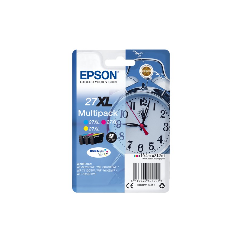 EPSON CART. INK MULTIPACK COLORE XL GIALLO + CIANO + MAGENTA PER WF-3620/3640/7110/7610/7620 SERIE SVEGLIA EPSON CART. INK MULTIPACK COLORE XL GIALLO + CIANO + MAGENTA PER WF-3620/3640/7110/7610/7620 SERIE SVEGLIA