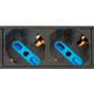 MULTIPRESA ALIMENTAZIONE PER RACK 19" CON 6 PRESE UNIVERSALI TRIPOLARI/SCHUKO MAGNETOTERMICA CON STAFFE COLORE ROSSO