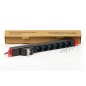MULTIPRESA ALIMENTAZIONE PER RACK 19" CON 6 PRESE UNIVERSALI TRIPOLARI/SCHUKO MAGNETOTERMICA CON STAFFE COLORE ROSSO