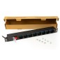 MULTIPRESA DA RACK 19 8" PRESE UNIVERSALI CON INTERRUTTORE SPINA C14