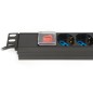 MULTIPRESA DA RACK 19 8" PRESE UNIVERSALI CON INTERRUTTORE SPINA C14