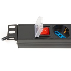 MULTIPRESA DA RACK 19 8" PRESE UNIVERSALI CON INTERRUTTORE SPINA C14