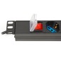 MULTIPRESA DA RACK 19 8" PRESE UNIVERSALI CON INTERRUTTORE SPINA C14