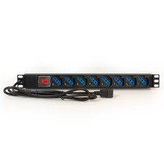MULTIPRESA DA RACK 19 8" PRESE UNIVERSALI CON INTERRUTTORE SPINA C14