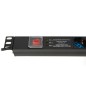 MULTIPRESA DA RACK 19" 6 PRESE UNIVERSALI CON INTERRUTTORE SPINA ITALIANA 16A E INTERRUTTORE CONTRO LE SOVRATENSIONI