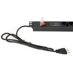 MULTIPRESA DA RACK 19" 6 PRESE UNIVERSALI CON INTERRUTTORE SPINA ITALIANA 16A E INTERRUTTORE CONTRO LE SOVRATENSIONI