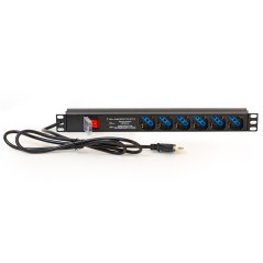 MULTIPRESA DA RACK 19" 6 PRESE UNIVERSALI CON INTERRUTTORE SPINA ITALIANA 16A E INTERRUTTORE CONTRO LE SOVRATENSIONI