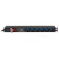 MULTIPRESA DA RACK 19" 6 PRESE UNIVERSALI CON INTERRUTTORE SPINA ITALIANA 16A E INTERRUTTORE CONTRO LE SOVRATENSIONI