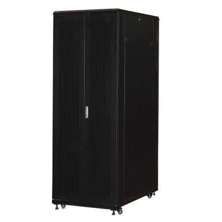 ARMADIO RACK 19" 42U (A)2055, (L)800, (P)1000 PORTA TRAFORATA COLORE NERO CON GUIDACAVI LATERALE