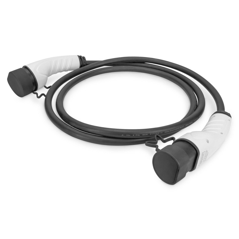 CAVO RICARICA PER AUTO ELETTRICA MONOFASE 240V, 32A, 5 MT TYPE 2 - TYPE 2 DIGITUS