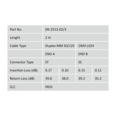 CAVO PATCH LWL MULTIMODALE OM 3, ST/SC COLORE ACQUA 2 MT.