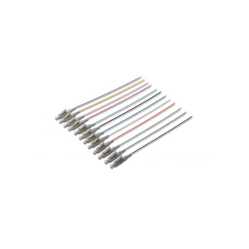 SET 12 CAVI PIGTAIL FIBRA OTTICA COLORATI CONNETTORI LC OM3 50/125 UPERSONAL COMPUTER SIMPLEX