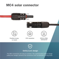 DIGITUS PROLUNGA CAVO SOLARE 1 M, 6 MM CONNESSIONE MC4, CAVO FV 1500 V DC, RESISTENTE AI RAGGI UV E ALLE INTEMPERIE, 2 CAVI, 1X