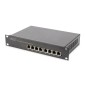 ARMADIO RACK 9 UNITA' 10 CON 1 RIPIANO, MULTIPRESA, SWITCH DI RETE 8 PORTE GIGABIT, PANNELLO PATCH 8 PORTE, 10" CAVI RETE GRIGIO
