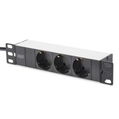 ARMADIO RACK 9 UNITA' 10 CON 1 RIPIANO, MULTIPRESA, SWITCH DI RETE 8 PORTE GIGABIT, PANNELLO PATCH 8 PORTE, 10" CAVI RETE GRIGIO