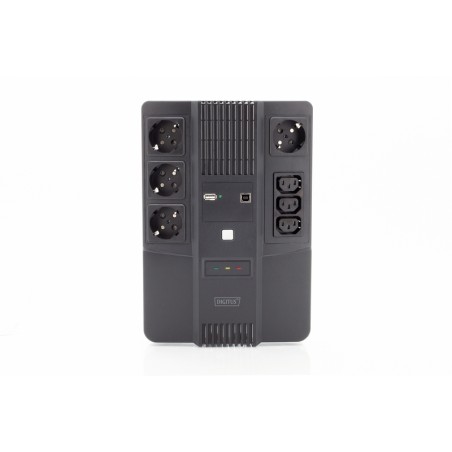 GRUPPO DI CONTINUITA' 600 VA/360 WATT 4 PRESE SCHUKO, 3 IEC C13 USB, RJ45 DIGITUS
