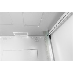 ARMADIO RACK 19" 7 UNITA' DA MURO (A)416 X (L)600 X PROFONDITA' 600 MM. COLORE GRIGIO PORTA VETRO