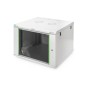 ARMADIO RACK 19" 7 UNITA' DA MURO (A)416 X (L)600 X PROFONDITA' 600 MM. COLORE GRIGIO PORTA VETRO