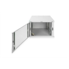 ARMADIO RACK 19" 7 UNITA' DA MURO (A)416 X (L)600 X PROFONDITA' 600 MM. COLORE GRIGIO PORTA VETRO
