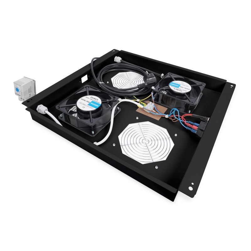 KIT 2 VENTOLE CON TERMOSTATO PER ARMADI LINEA PROFESSIONALE COLORE NERO