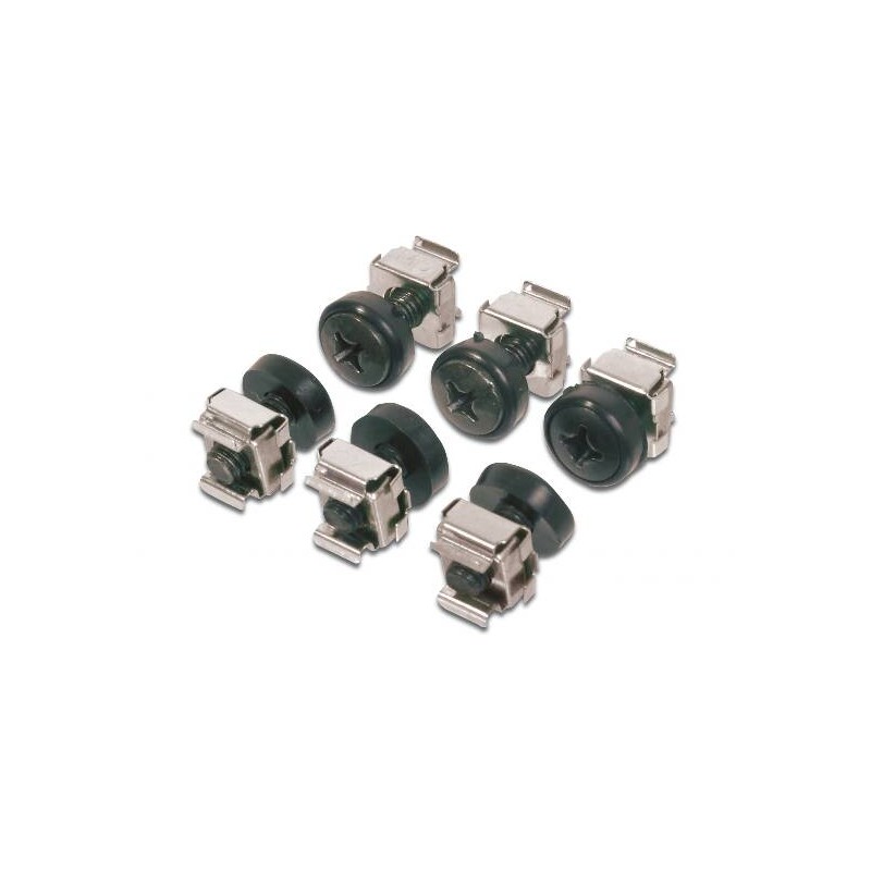 KIT 50 VITI, DADI E RONDELLE PER INSTALLAZIONI SU ARMADI RACK 19" COLORE NERO