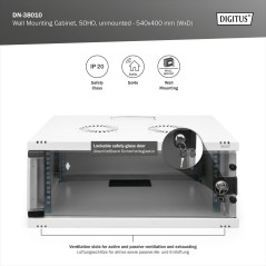 ARMADIO DA MURO 4U DIGITUS SOHO SMONTATO - 540 X 400 MM (L X P) COLORE GRIGIO
