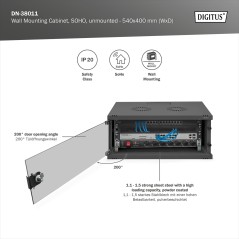 ARMADIO DA MURO 4U DIGITUS SOHO SMONTATO - 540 X 400 MM (L X P) COLORE NERO
