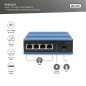 DIGITUS SWITCH POE DI RETE GIGABIT ETHERNET A 4 PORTE, INDUSTRIALE, NON GESTITO, 1 COLLEGAMENTO SFP