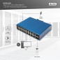 DIGITUS SWITCH DI RETE GIGABIT ETHERNET A 16 PORTE, INDUSTRIALE, NON GESTITO, 2 UPLINK SFP