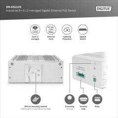 SWITCH POE DI RETE GIGABIT ETHERNET A 8 PORTE, INDUSTRIALE, GESTITO L2, 4 UPLINK SFP