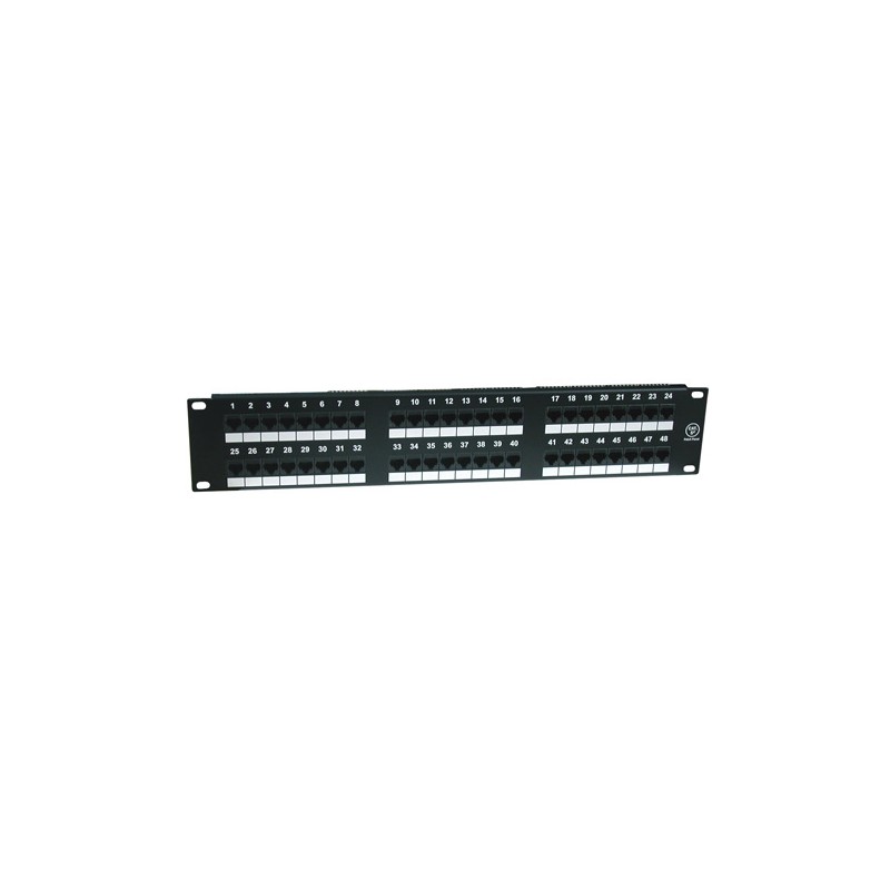 PANNELLO PATCH 19" NON SCHERMATO UTP 48 PORTE 8 POLI RJ45 PER RETI CATEGORIA 5E - 2 UNITA'