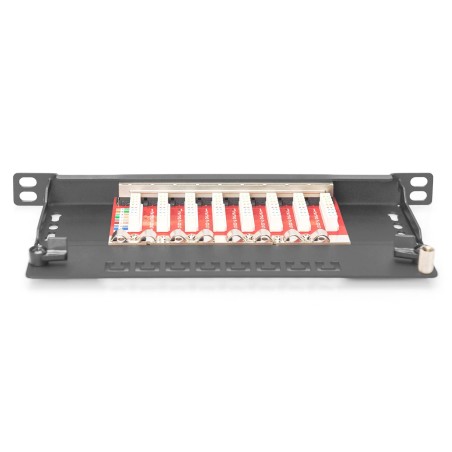 PANNELLO PATCH CAT 6A SCHERMATO 8 PORTE 0,5U 10 COLORE NERO