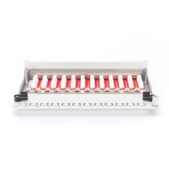 PANNELLO PATCH DESKTOP PER RETI CAT 6A CLASSE EA 12 PORTE COLORE GRIGIO DIGITUS