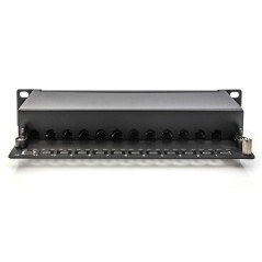 PANNELLO PATCH CATEGORIA 6A SCHERMATO 12 PORTE 10" NERO 1U DIGITUS