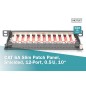 PANNELLO PATCH SOTTILE CAT.6A, SCHERMATO, 12 PORTE, 0,5 U, 10", NERO
