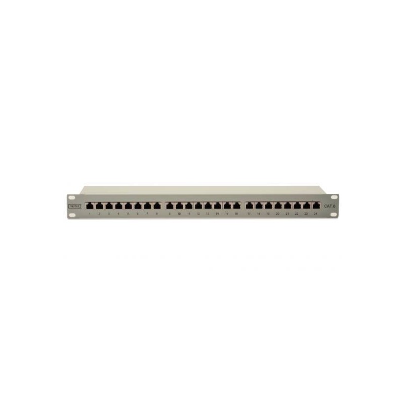 PANNELLO PATCH 19" SCHERMATO 24 PORTE 8 POLI RJ45 PER RETI CATEGORIA 6 - 1 UNITA'