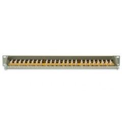 PANNELLO PATCH 19" SCHERMATO 24 PORTE 8 POLI RJ45 PER RETI CATEGORIA 6 - 1 UNITA'